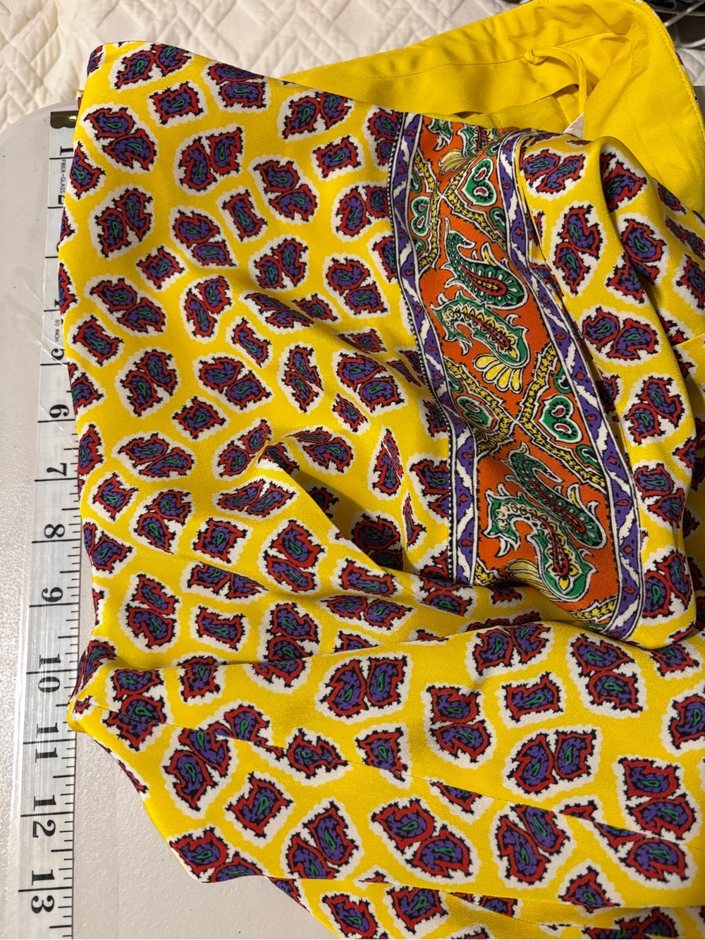 Ralph Lauren Collection Yellow Silk Paisley Pants Size 6 Simone Preppy Luxury - Picture 9 of 16